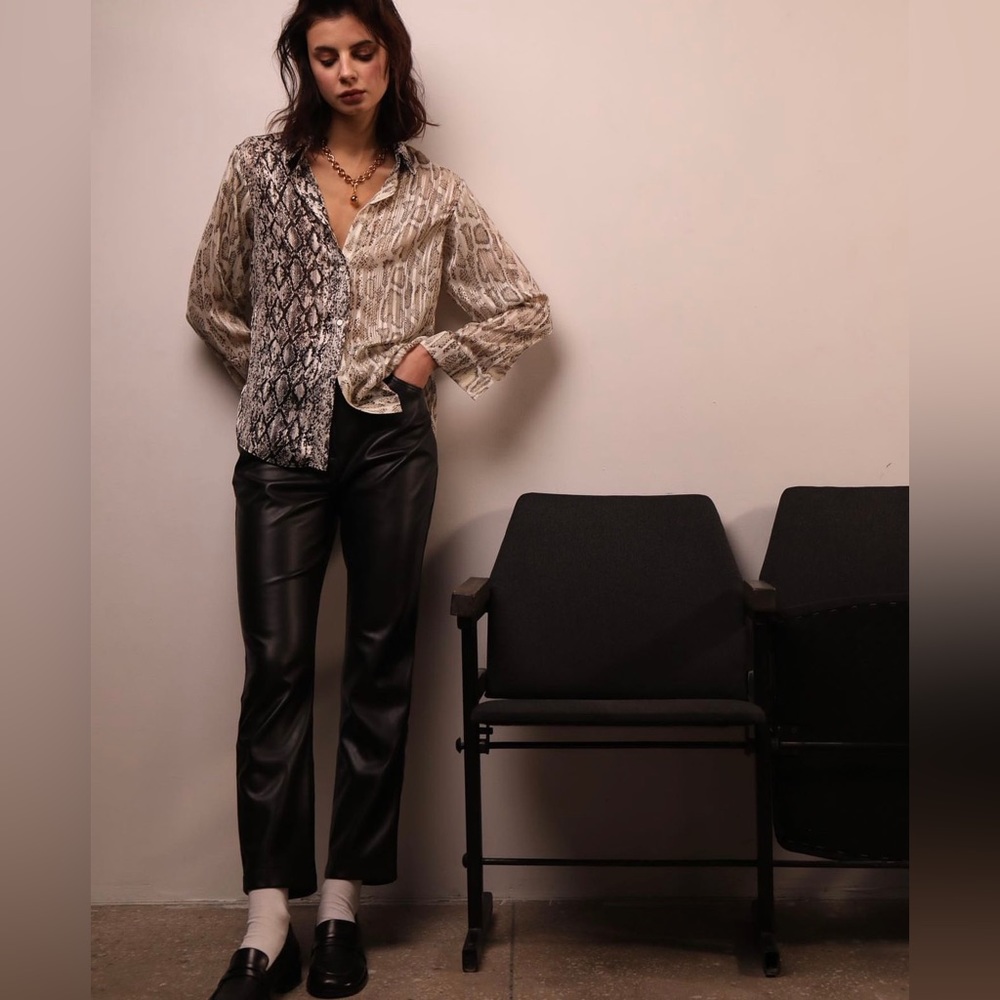 Faux leather pants